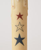 Country Primitive Red White Blue Stars Timer Taper Candle 7"