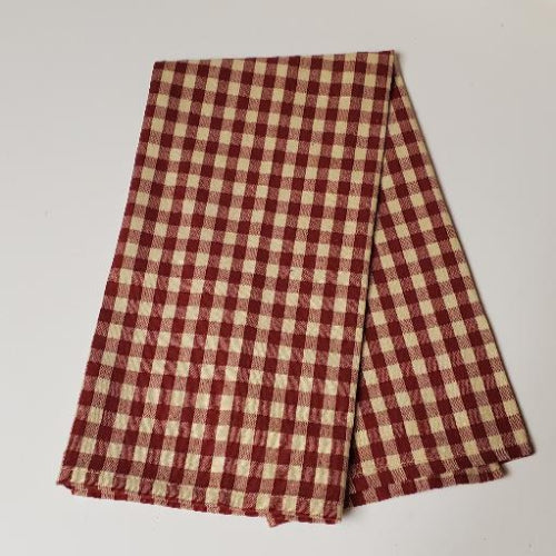 Red Check Homespun Tea Towel