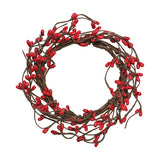 Primitive Red Pip Berry Candle Ring 3.5"