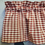 Red check homespun valance