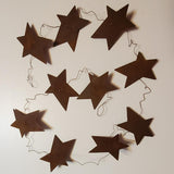 Rusty Tin Metal Star Garland