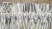 Handmade Country Farmhouse Sage Green Ticking Valance