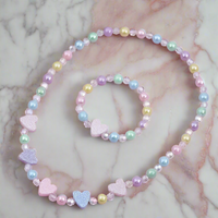 Girls Heart Necklace & Bracelet set