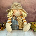 Country Primitive Spencer The Sitting Scarecrow Thanksgiving Doll