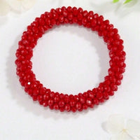 Bohemian Beaded stretch Bracelet Red