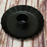 Black Fluted Edge Taper Candle Holder Candle Pan
