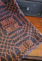 Primitive Nantucket Black Rust Orange Table Square Coverlet Tablecloth