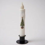 Primitive Grinch Christmas Tree Timer Taper Candle 7" White