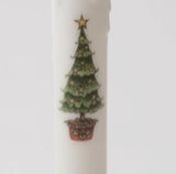 Primitive Grinch Christmas Tree Timer Taper Candle 7" White