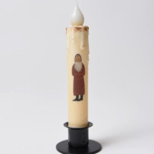 Primitive Belsnickle Santa Timer Taper Candle 7"
