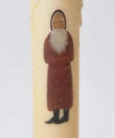 Primitive Belsnickle Santa Timer Taper Candle 7"