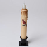 Christmas Cardinal Timer Taper Candle 7" Cream
