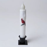 Christmas Cardinal Timer Taper Candle 7" White