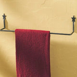 24” Black Wrought Iron Star Towel Bar