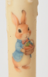 Country Primitive Bunny with Basket of Carrots Timer Taper Candle 7"