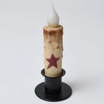 Primitive Burgundy Star Timer Taper Candle 4.5"