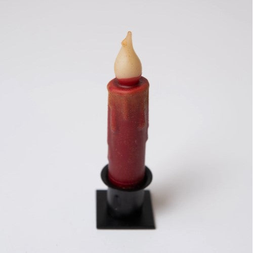 4 Inch Burgundy Taper Candle with timer