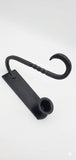 Country Primitive Black Iron Taper Candle Holder with Curved Handle