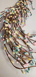 Primitive Teal Pink and Yellow Pip Berry Garland 55 Inch