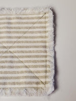 4 Country Farmhouse Sage Green Ticking Rag Coasters
