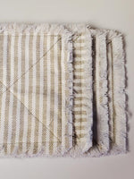 4 Country Farmhouse Sage Green Ticking Rag Coasters