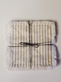 4 Country Farmhouse Sage Green Ticking Rag Coasters