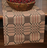 Trenton Colonial Table Runner Black Red and Khaki