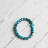 Turquoise Stone Cross Stretch Bracelet