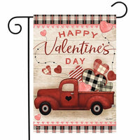Country Primitive Valentine's Love Heart Pickup Garden Flag