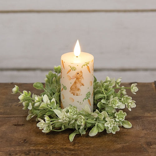 Country Primitive Easter Bunny Pillar Candle