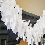 Country Farmhouse 6 foot Solid White Muslin Rag Garland