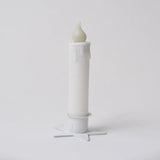 Country Primitive White Led Timer Taper Candle 7"