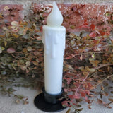 Country Primitive White Led Timer Taper Candle 7"