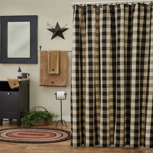 Wicklow Black and Tan Shower Curtain