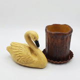 Primitive 6" Vintage Yellow Resin Swan