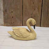 Primitive 6" Vintage Yellow Resin Swan