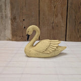 Primitive 6" Vintage Yellow Resin Swan