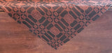 Primitive Bayberry Black & Pumpkin Table Square Coverlet Tablecloth 52"