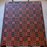Primitive Bayberry Black & Pumpkin Table Square Coverlet Tablecloth 52"