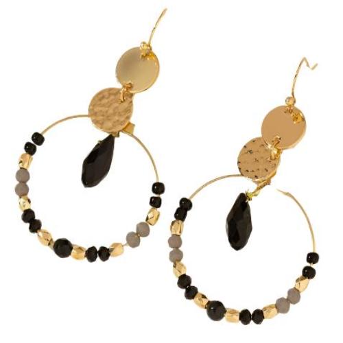 black and gold dangle earrings