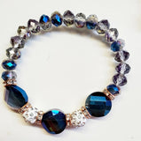 Disco Stone Beaded Stretch Bracelet