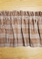 Brown Plaid Homespun Valance