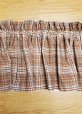 Brown Plaid Homespun Valance