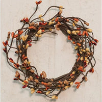 Pumpkin Spice Pip Berry Candle Ring Wreath 3.5"