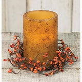 Fall Pip Berry Candle Ring 3.5" Orange