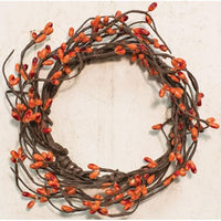 Fall Pip Berry Candle Ring 3.5" Orange
