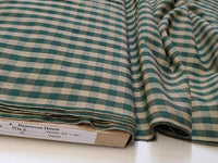 Dunroven House H-42 Country Primitive Green Check Homespun Fabric by the Yard