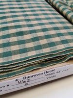 Dunroven House H-42 Country Primitive Green Check Homespun Fabric by the Yard