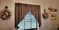 Handmade Country Primitive Black Plaid Romantic Swag Curtains