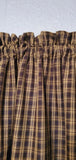 Handmade Country Primitive Black Plaid Romantic Swag Curtains